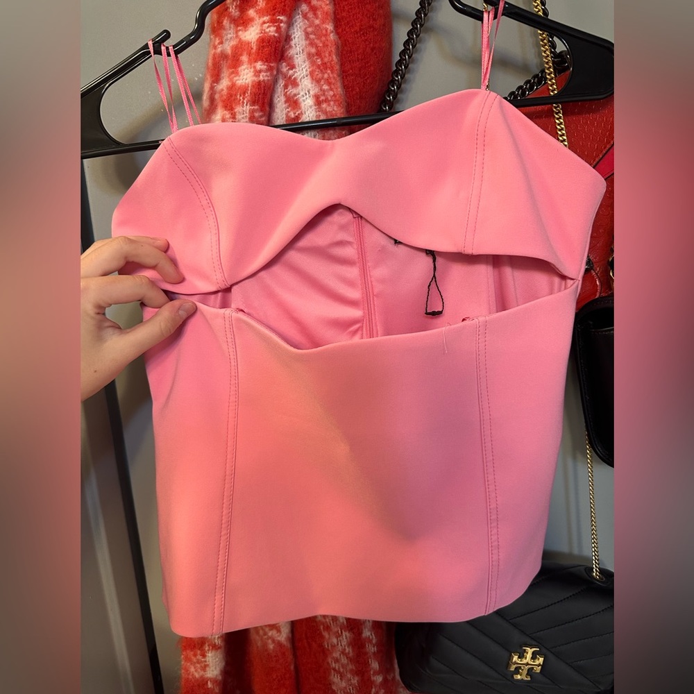 Pink zara cut out top. Size medium & never worn!